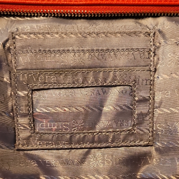 Red and Tan Two-Tone Clutch with Wrist Strap - Picture 4 of 6